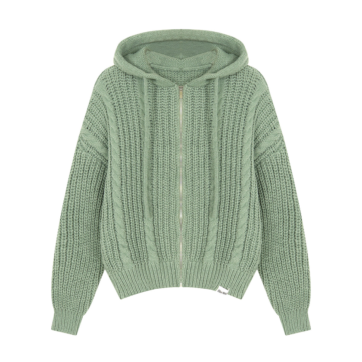 American Idle Style Twist Knitted Hooded Sweater