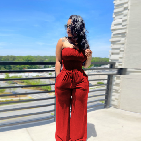 Casual Brushed Wide-Leg Jumpsuit