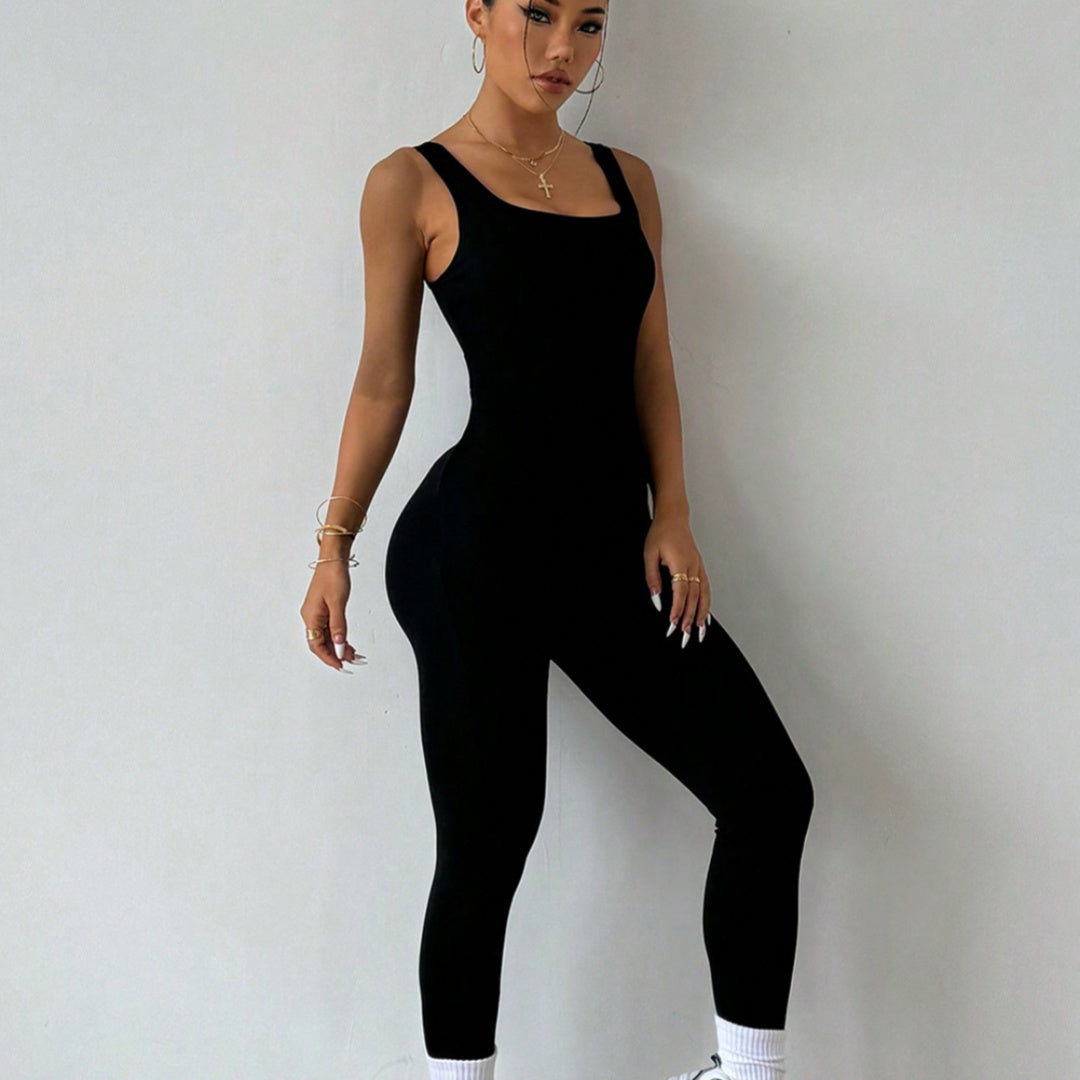 Comfy Sleeveless Backless One-Piece Romper with Ankle Bands