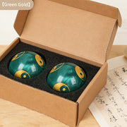 Vintage Chinese‑Style Resin Tai Chi Hand Balls – Pair of Yin‑Yang Exercise Balls with Portable Gift Box