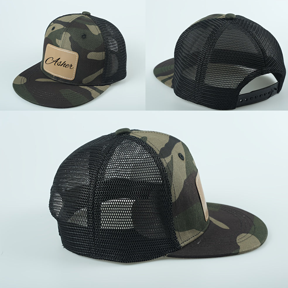Kids Personalized Baseball Hat with Laser‑Engraved Leather Label (Ages 3‑14)