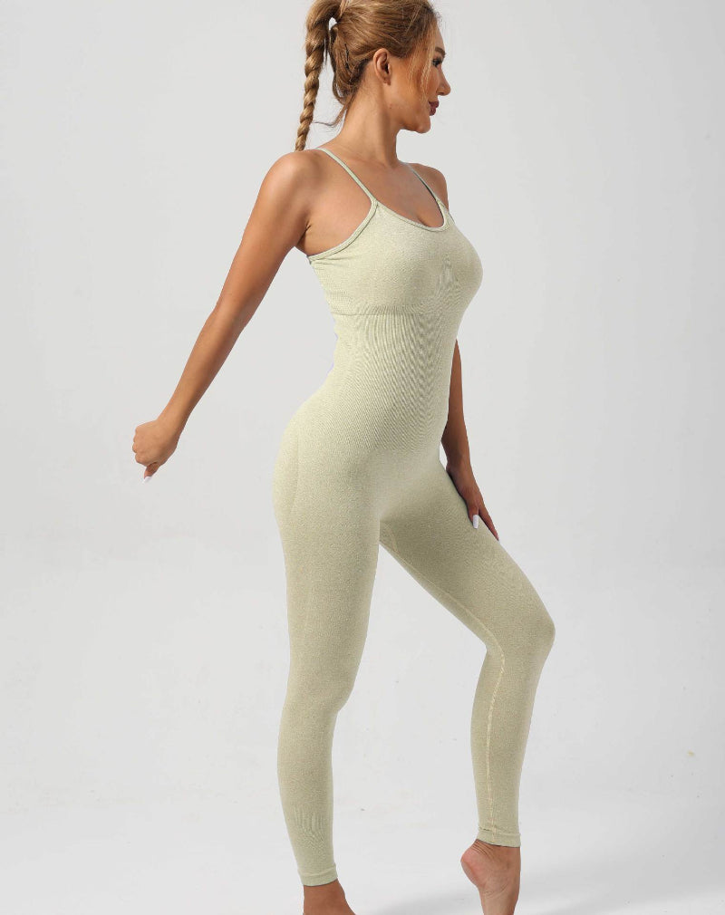 Shapewear Sports Bra Skin-friendly Tummy-control High-sweat Workout Bodysuit Long-style High Elasticity