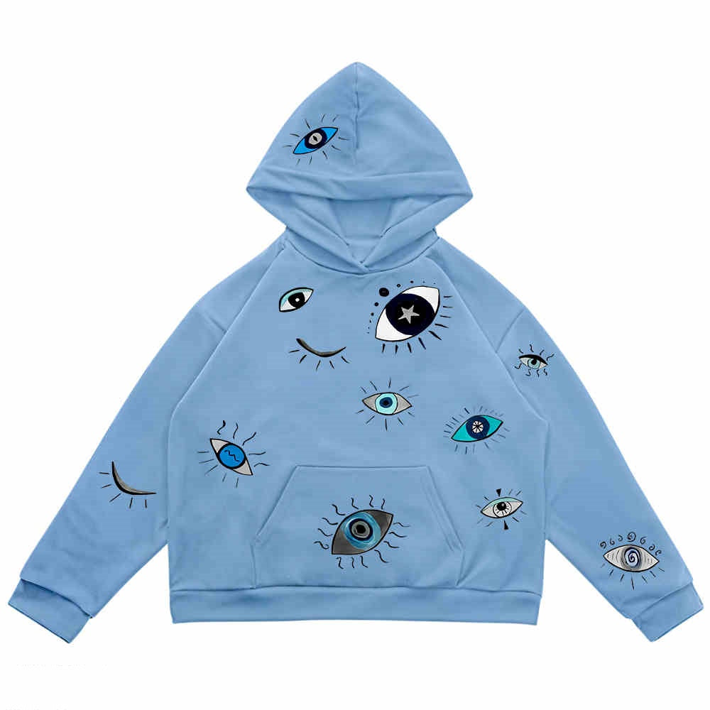 Unique Eye Stitching Hooded Sweatshirt