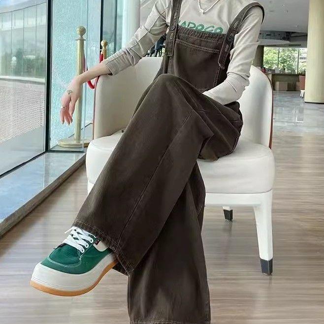 Vintage Wide-Leg Denim Workwear Jumpsuit
