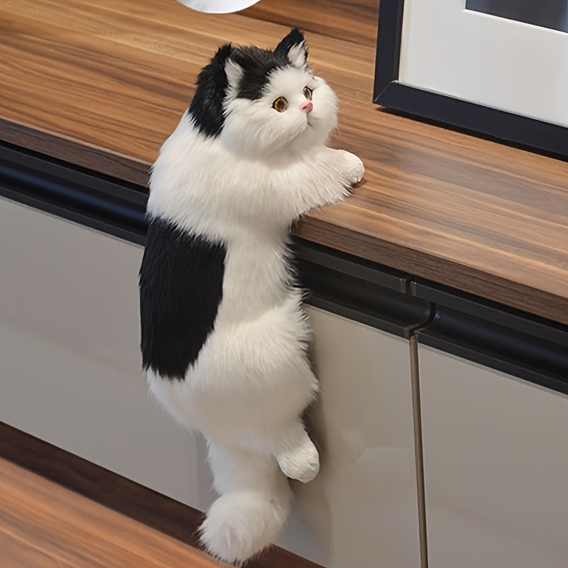 [Handmade Resin Cat Doll] Handmade Resin Cat Doll - Collectible Faux Cat Ornament for Home Decor, Wedding, Gift - Durable Material, No Electricity Required