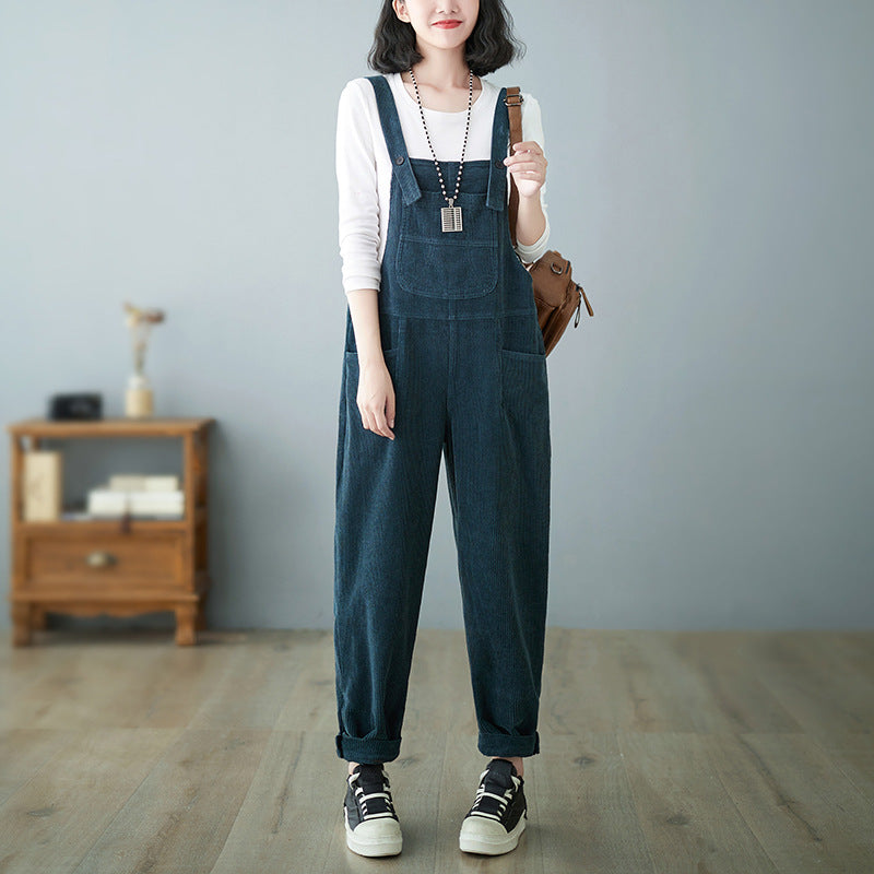 Women's Loose Casual Small Red Overalls