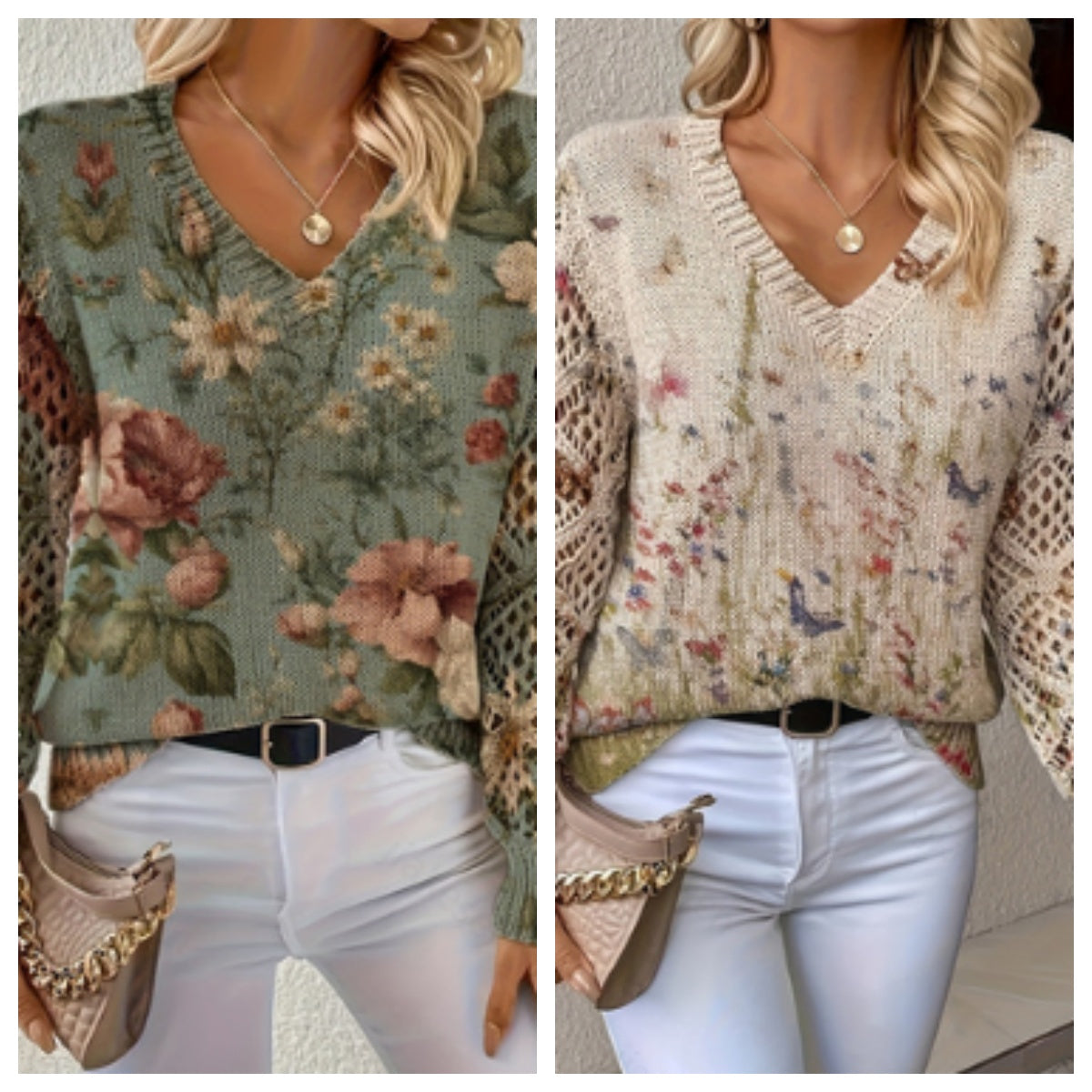 Printed Casual Cape Coat Cardigan Sweater