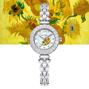 Starry Night Sunflower Women's Steel Band Watch