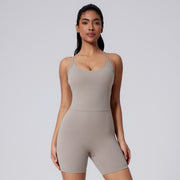 Beauty Back Yoga Jumpsuit Sports Shorts Slim Outdoor