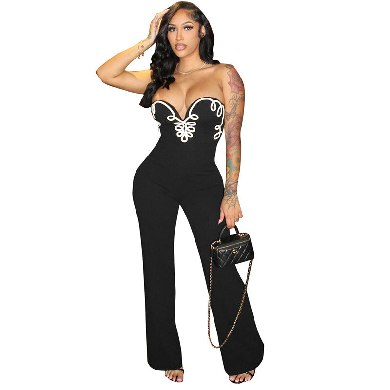 Women's Sleeveless Loose Slightly Flared Jumpsuit