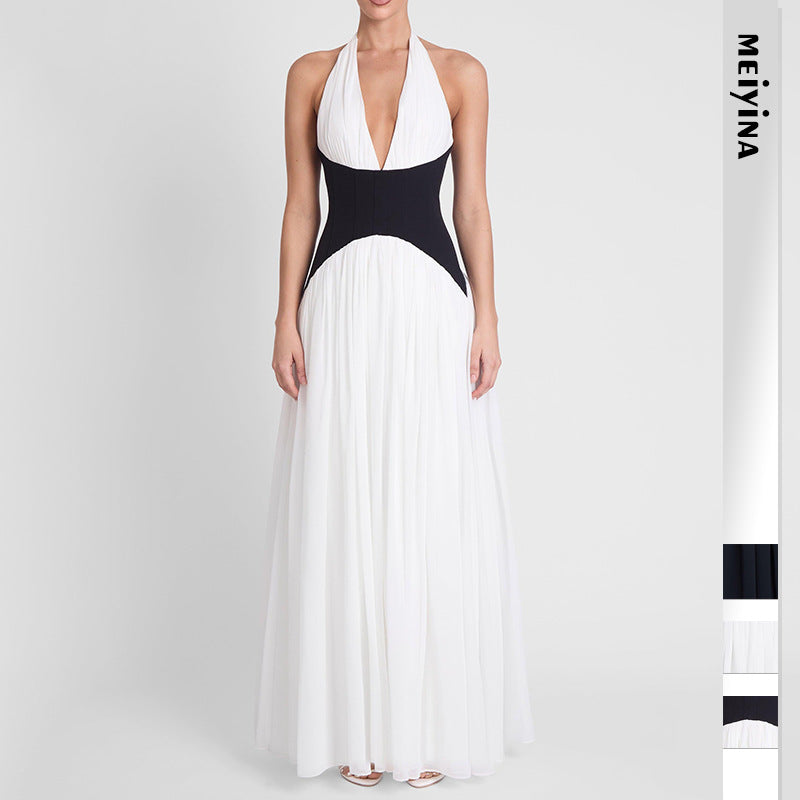Womens French-style Strap Evening Gown