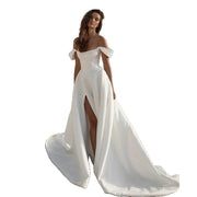 Elegant One-Shoulder Satin Wedding Dress