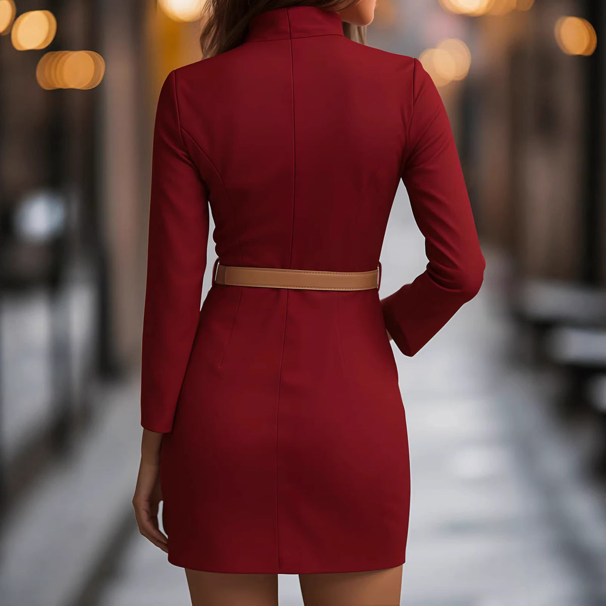 Stylish and Elegant Stand-collar Dress for Women