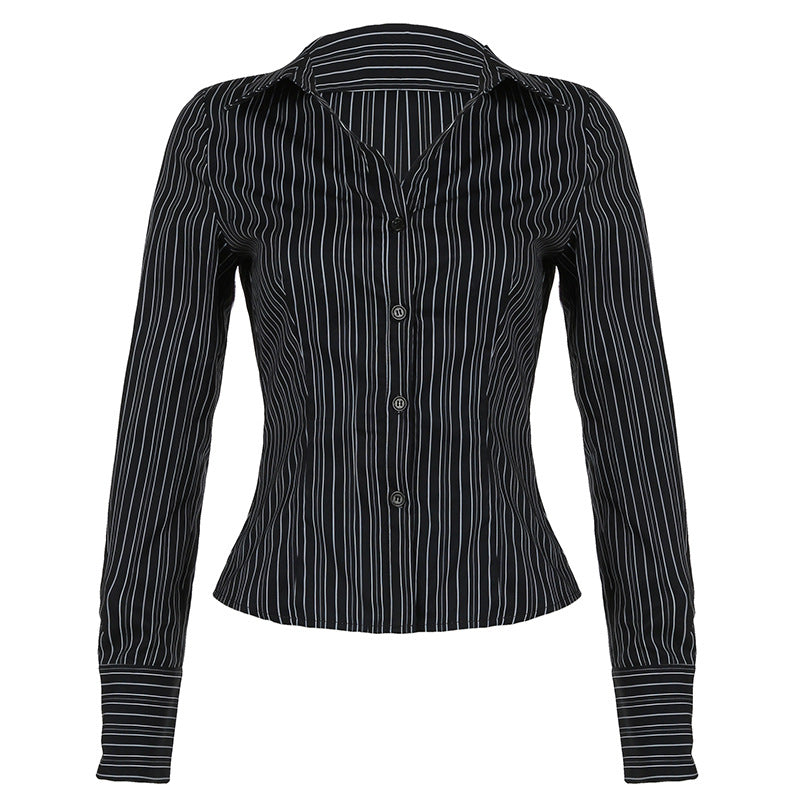 Lapel Breasted Cardigan Long Sleeve Shirt