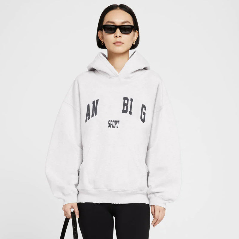 Cozy Letter Print Loose Casual Long Sleeve Sweater