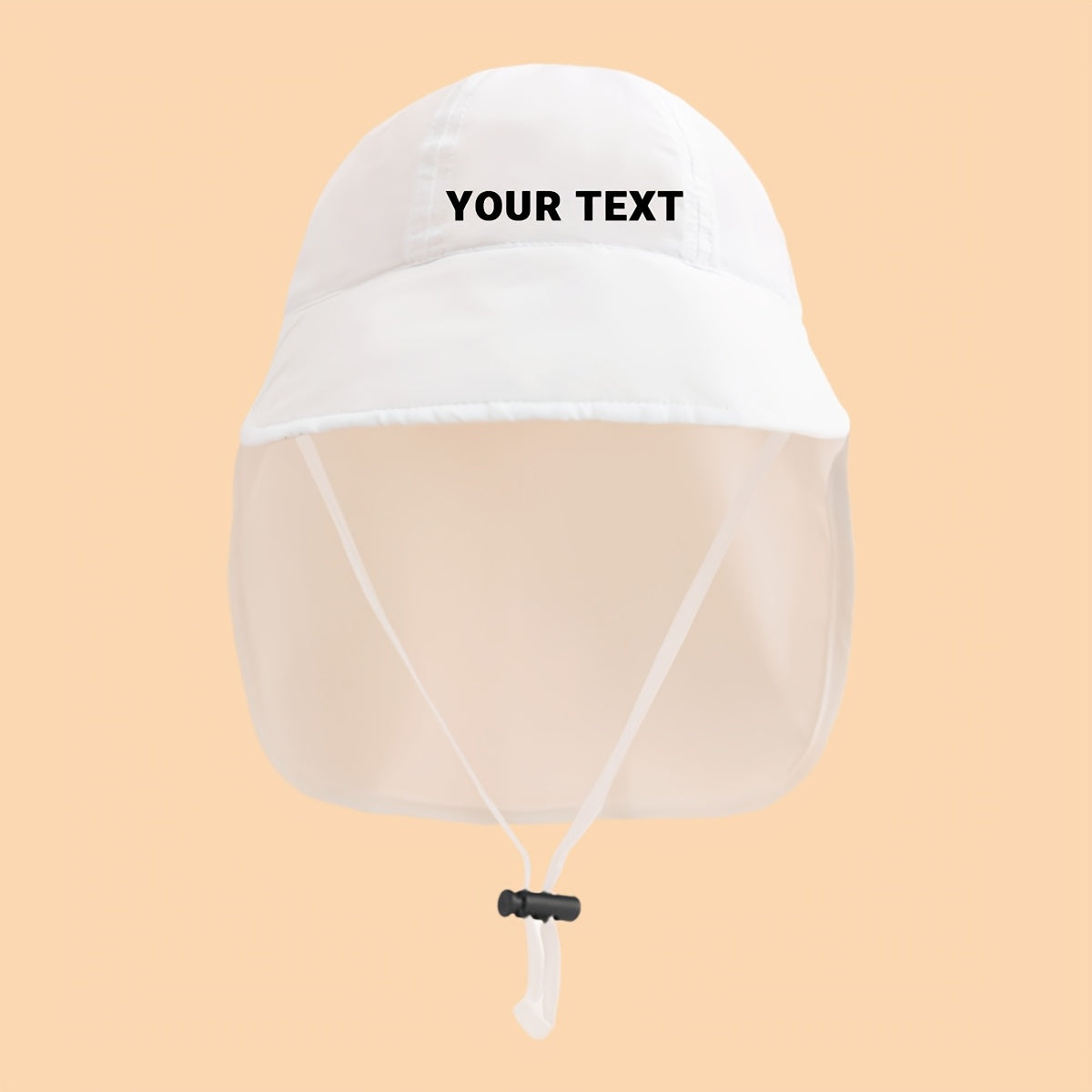 Kids Custom Bucket Hat with Neck Flap, Personalized Name/Date/Inspirational Word, Wide Brim, Adjustable Strap, 5-11 Years