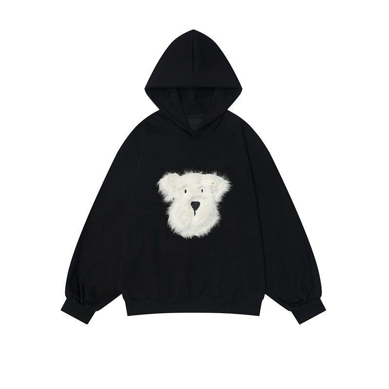 American Retro Loose Hooded Couple Sweatshirt