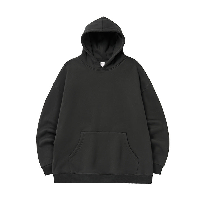 Cozy Fleece-Lined Hooded Sweatshirt Loose Casual Winter Top