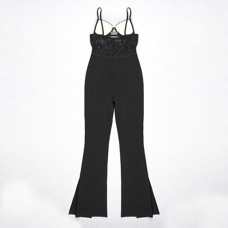 Lace Stretch Slim Fit Skinny Jumpsuit