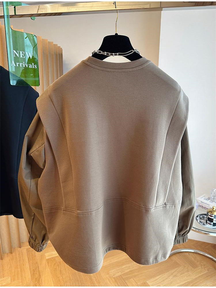 Casual Layered Stitching Pullover Sweater Top