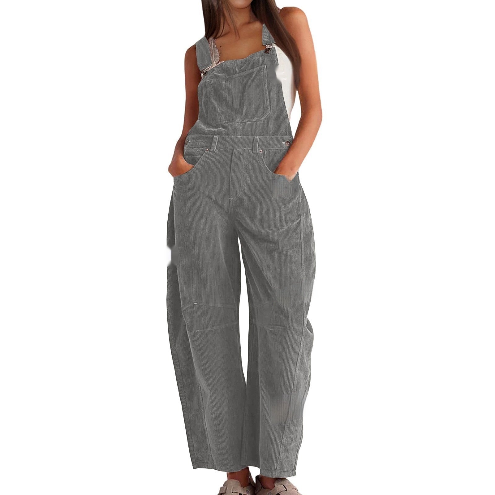 Chic Casual Loose Fit Women's Bib Jumpsuit