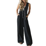 Women's Casual Wide-Leg Sleeveless Loose Jumpsuit