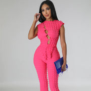Sleeveless Plaid Jumpsuit for Women