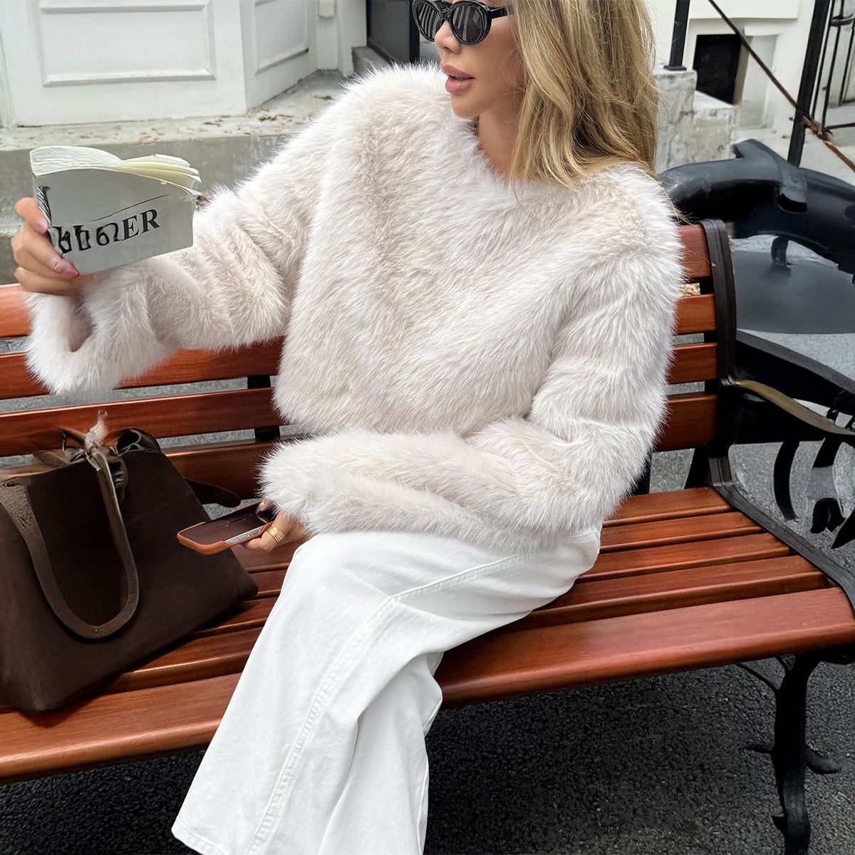 New Fluff Long Sleeve Coat for Women