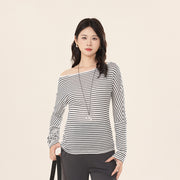 Soft Lyocell Mock‑Neck Off‑Shoulder Top – Breathable & Slim Fit