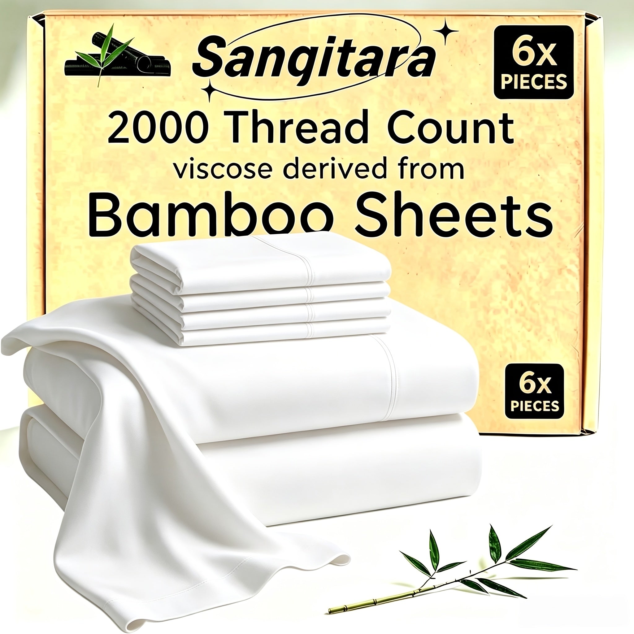 Bamboo Blend Cooling Bed Sheet Set for King Size Bed