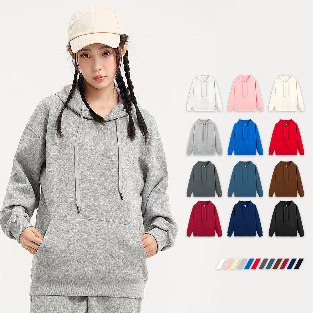Women's Cozy Solid Color Double-Sided Fleece Hoodie