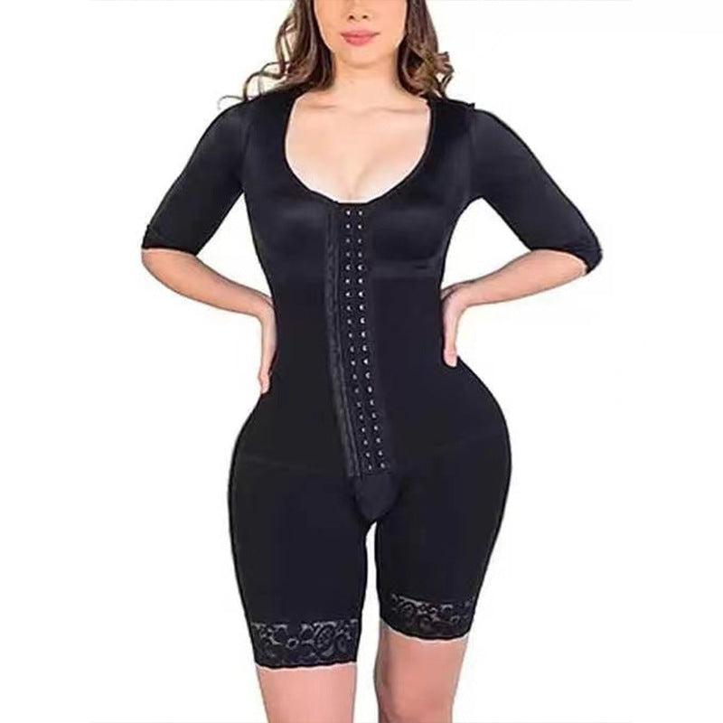 Seamless Half-Sleeve Belly Shaping & Hip-Lift Corset Romper