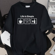 Loose-Fit All‑Cotton Short‑Sleeve T‑Shirt with Graphic Print