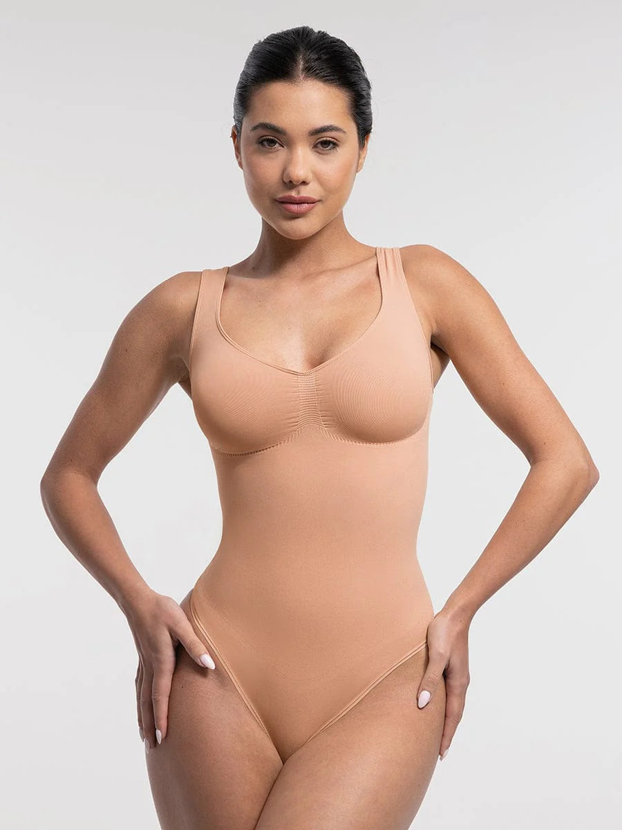 Seamless Tummy Control Thong Bodysuit with Bust Support