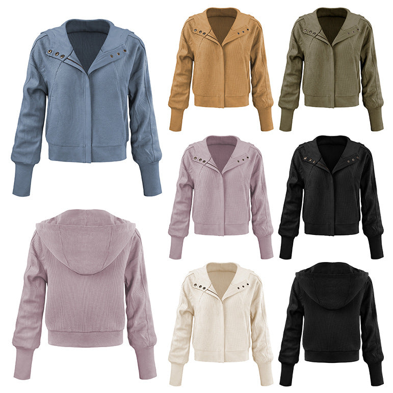 Casual Patchwork Zip-Up Long Sleeve Cardigan Sweater