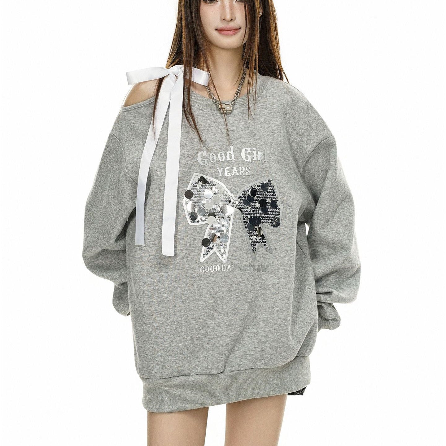 Women's Casual Print Round Neck Loose Sweater