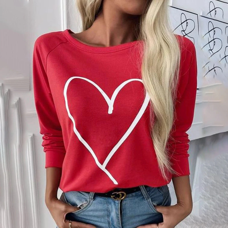 Casual Cartoon Digital Print Loose Pullover Hoodie