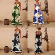 Women's Printed Casual Strap Jumpsuit