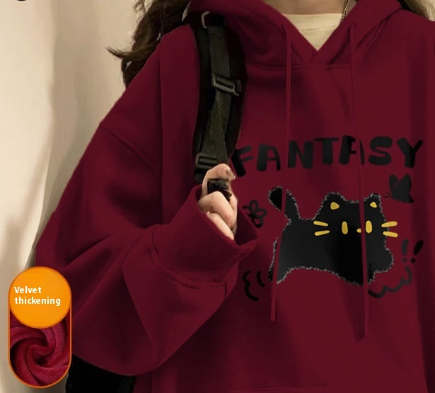 Plus Cashmere Slimming Women's Winter Hoodie