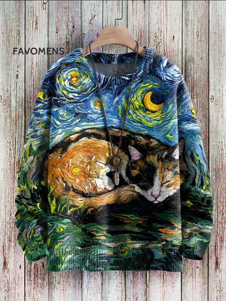 Unisex Halloween Digital Print Crewneck Sweater