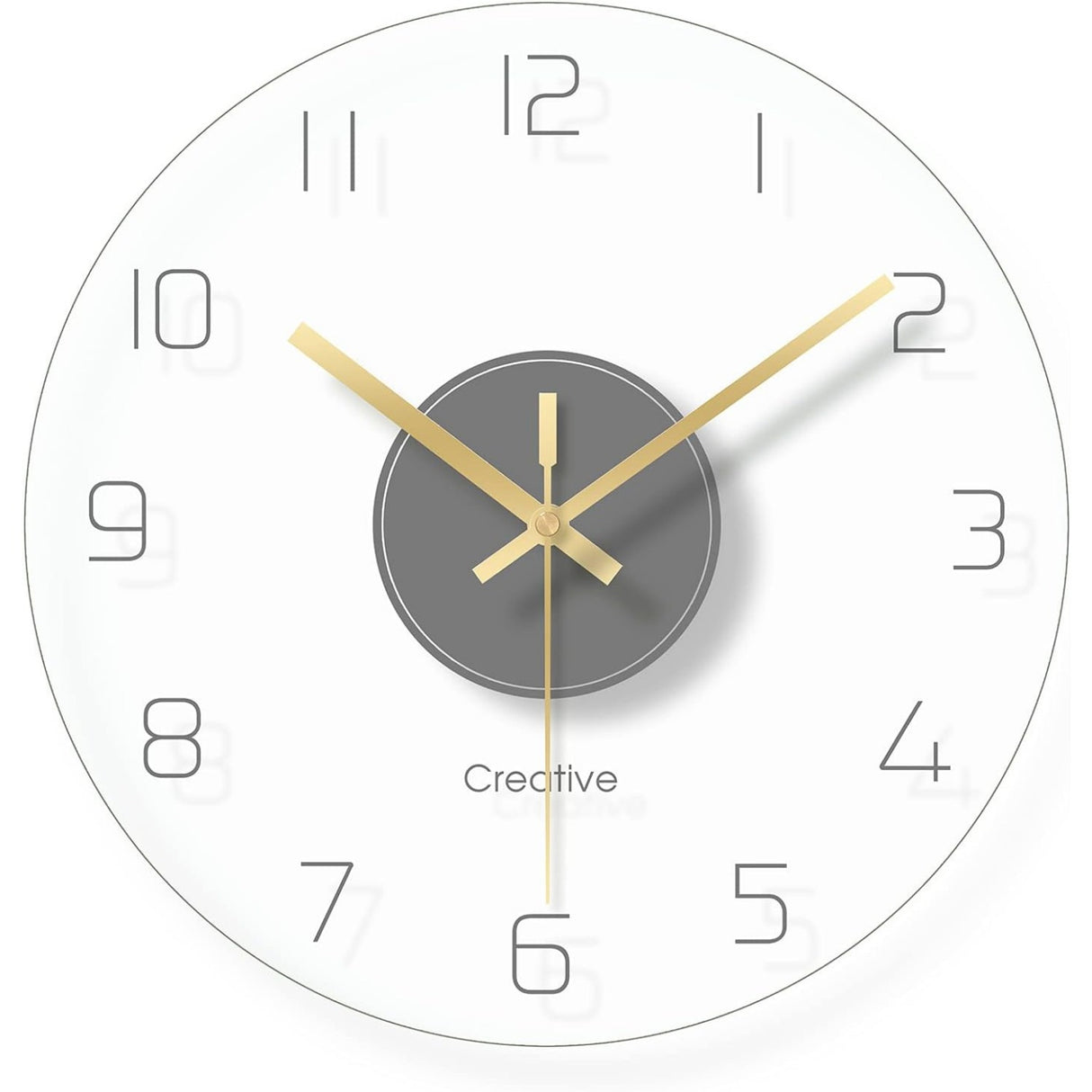 HOTMALLL CNCEST Wall Clock 12 Inch Clear Glass Wall Clocks Non-Ticking Battery Operated Ultra-Quiet Movement Quartz for Office Classroom School Home Living Room Bedroom Kitchen Fast Arrival Christmas Gifts for men mens gift