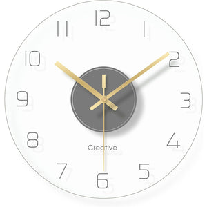 HOTMALLL CNCEST Wall Clock 12 Inch Clear Glass Wall Clocks Non-Ticking Battery Operated Ultra-Quiet Movement Quartz for Office Classroom School Home Living Room Bedroom Kitchen Fast Arrival Christmas Gifts for men mens gift