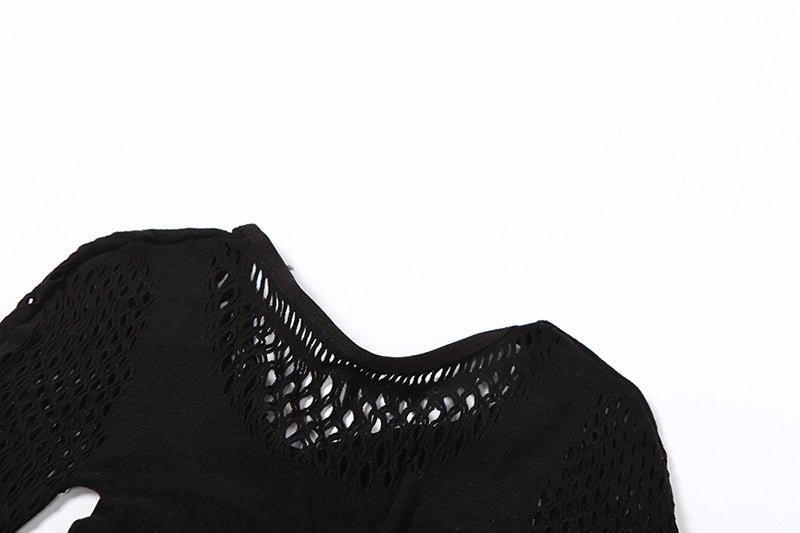 Women's Mesh See-Through High Waist Jumpsuit