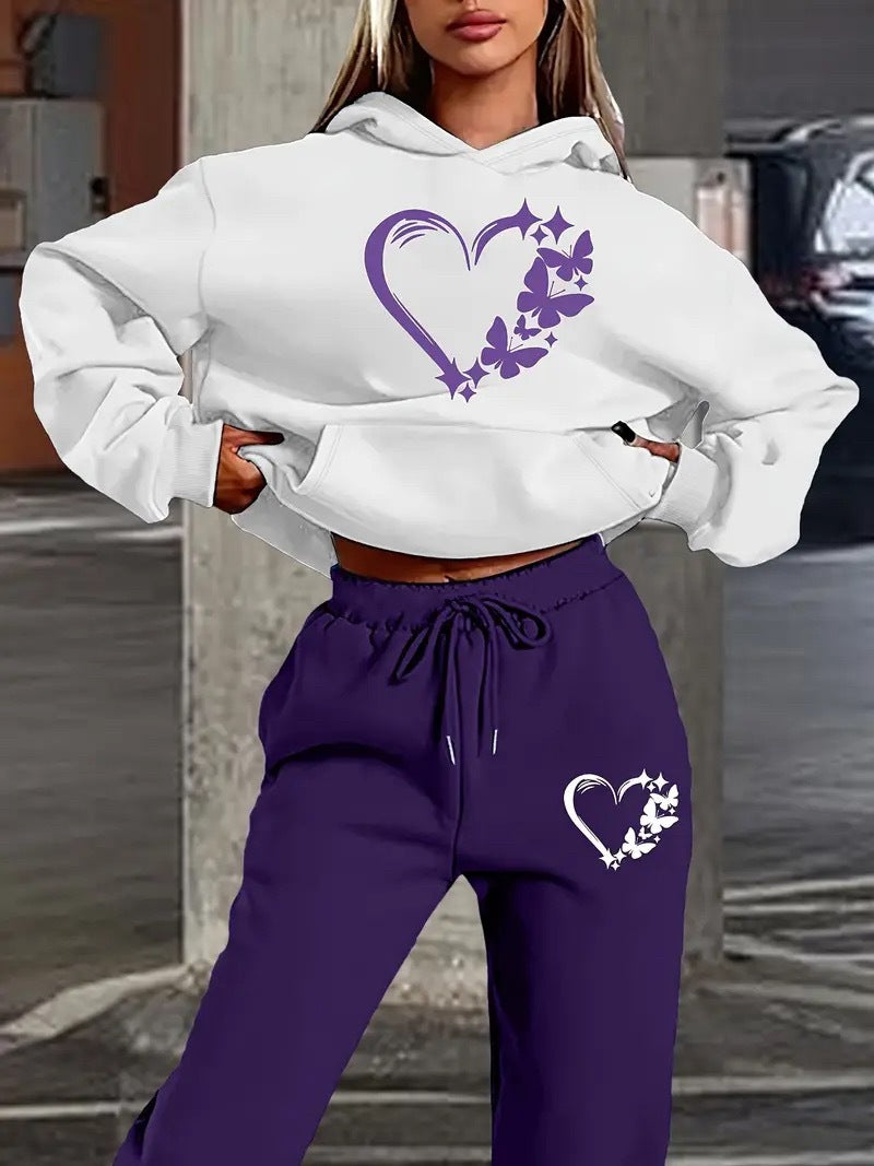 Cozy Fleece Hooded Sweatshirt & Jogger Set