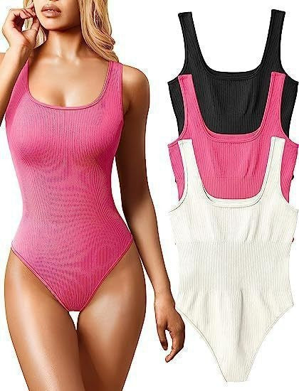 Women's U-Neck Sleeveless Fitted Romper Jumpsuit