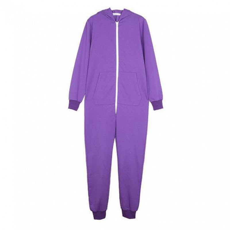 Womens Fashionable Hooded Jumpsuit Loungewear