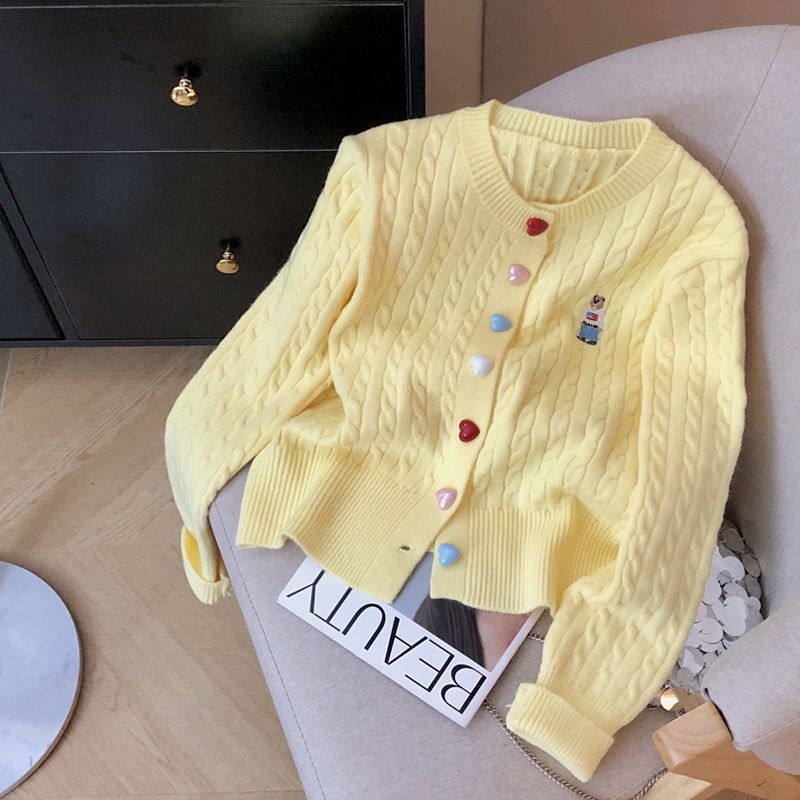 Knitted Cardigan Sweater Coat for Petite Women Short Style