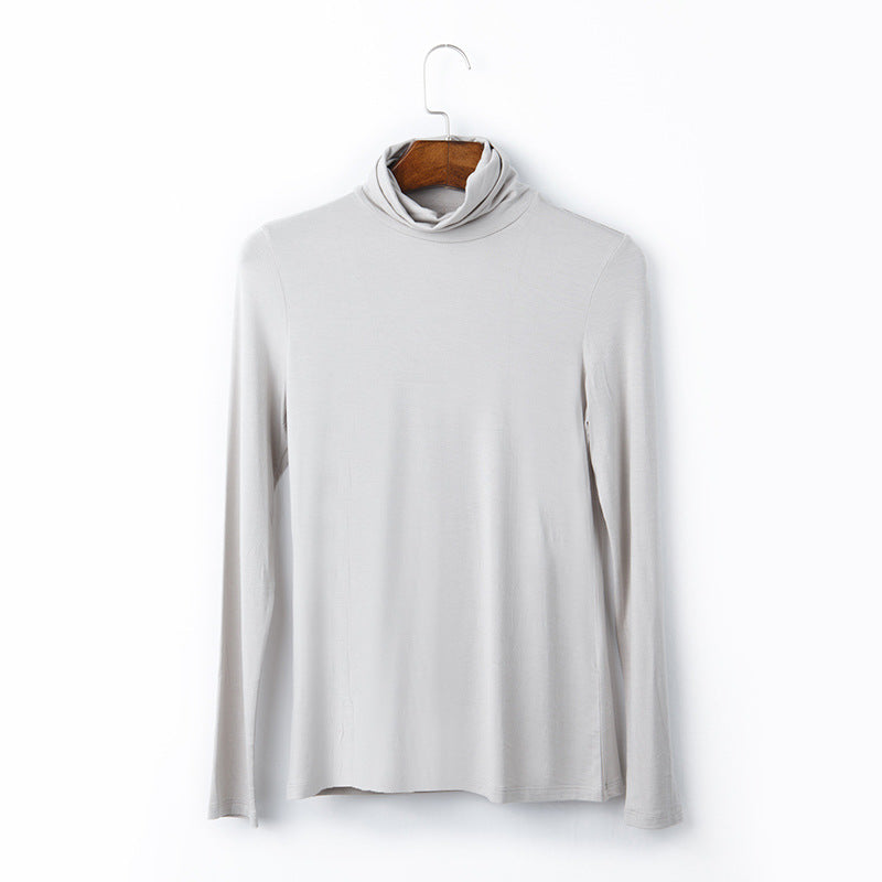 Women's Modal High Collar Long Sleeve T-Shirt