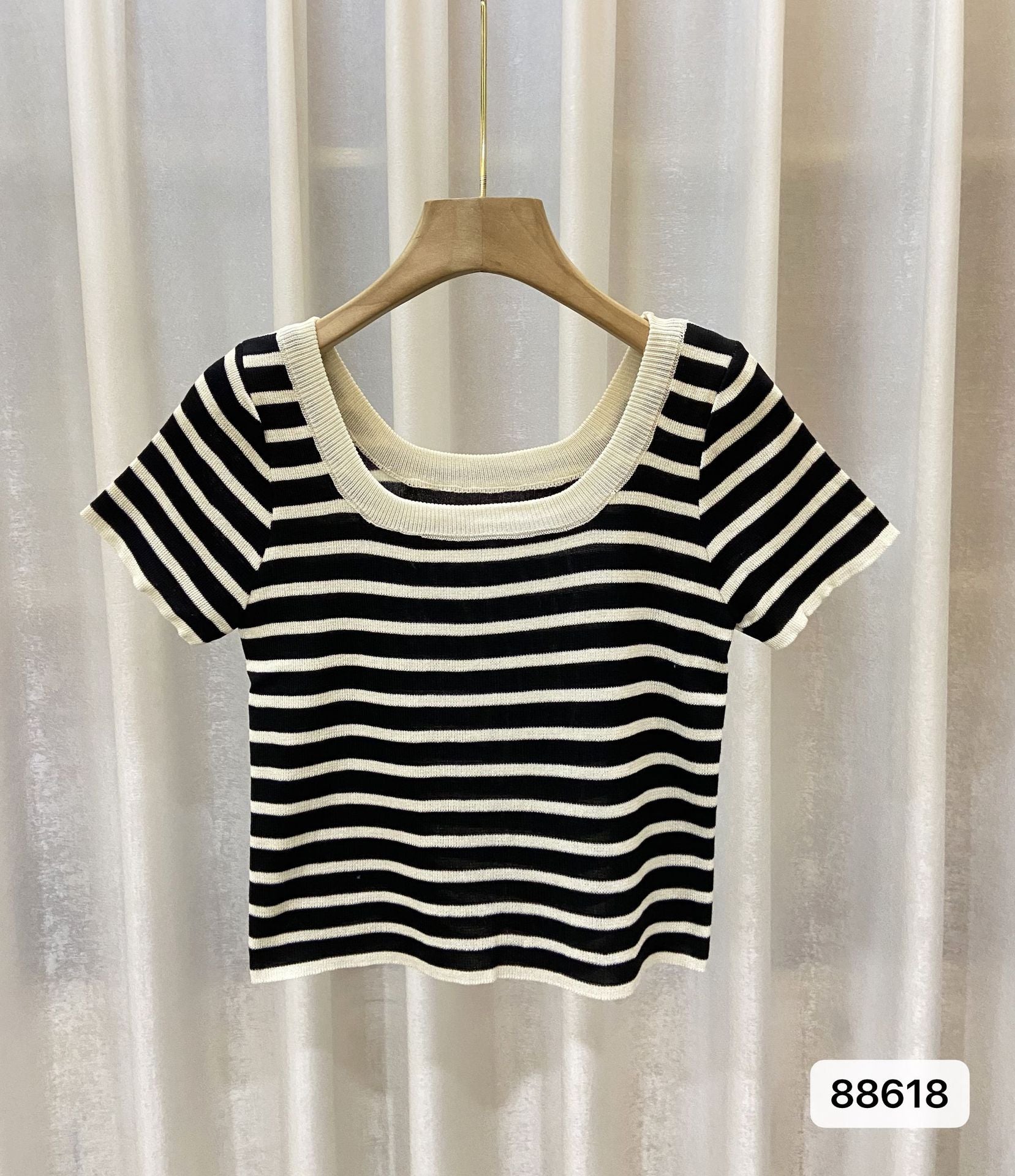 Casual Slim-Fit Striped Short-Sleeve Tee