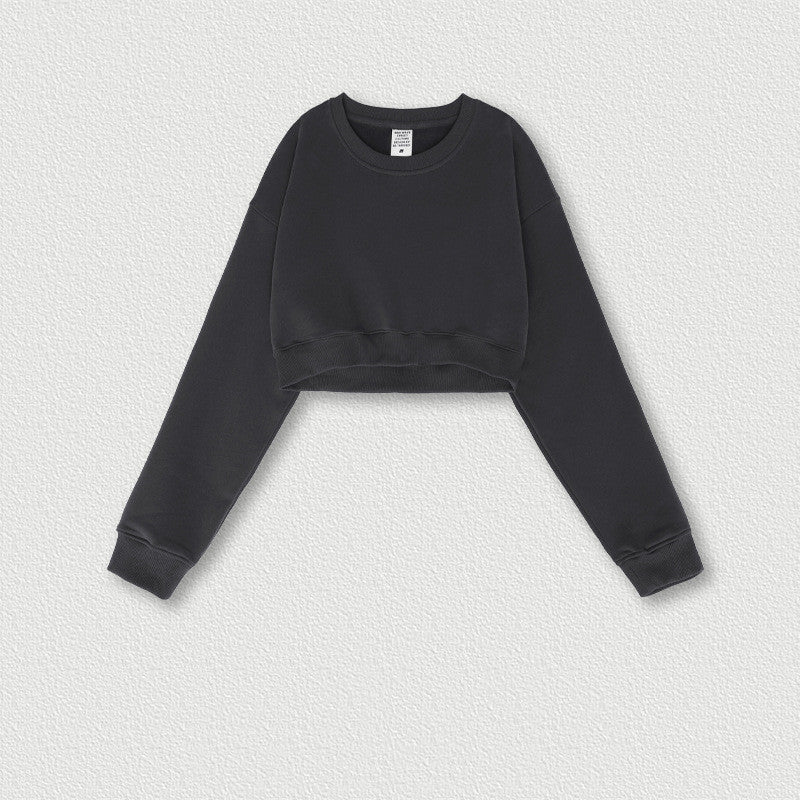 Women's Retro Cropped Long-Sleeve Sweatshirt